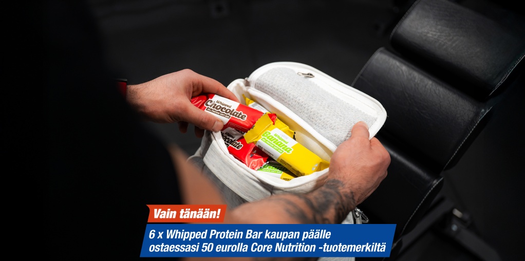 Vain t�n��n! Whipped Protein Bar kaupan p��lle ostaessasi 50 eurolla Core Nutrition -tuotemerkilt�